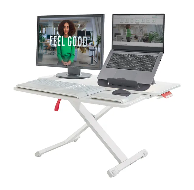 leitz-ergo-cosy-scrivania-salvaspazio-regolabile-80-x-42-cm-bianco-grigio image 1