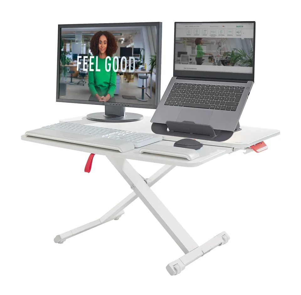 leitz-ergo-cosy-scrivania-salvaspazio-regolabile-80-x-42-cm-bianco-grigio image 1