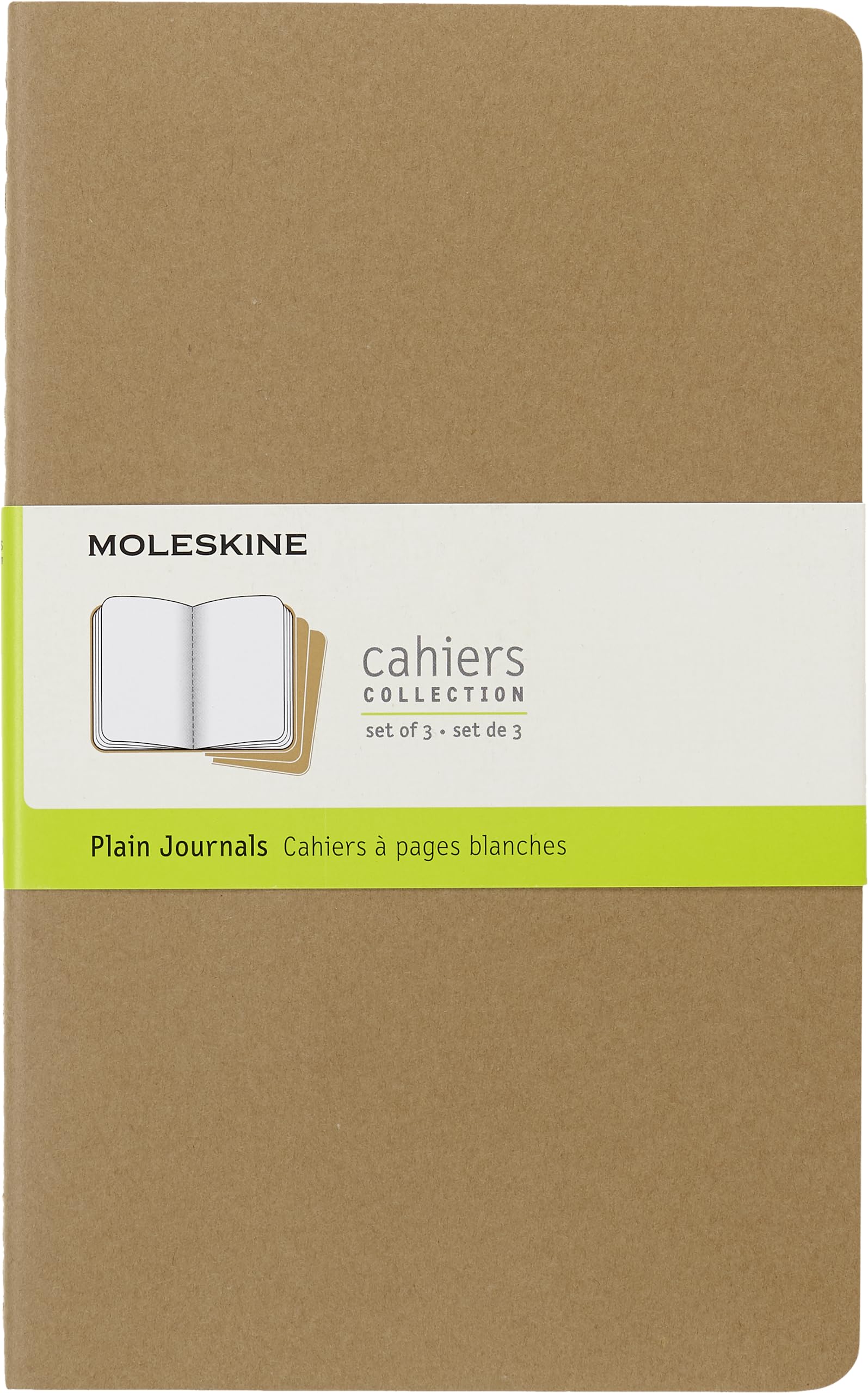 moleskine-cahier-journal-set-3-quaderni-large-13x21-cm-marrone-pagine-bianche image 1