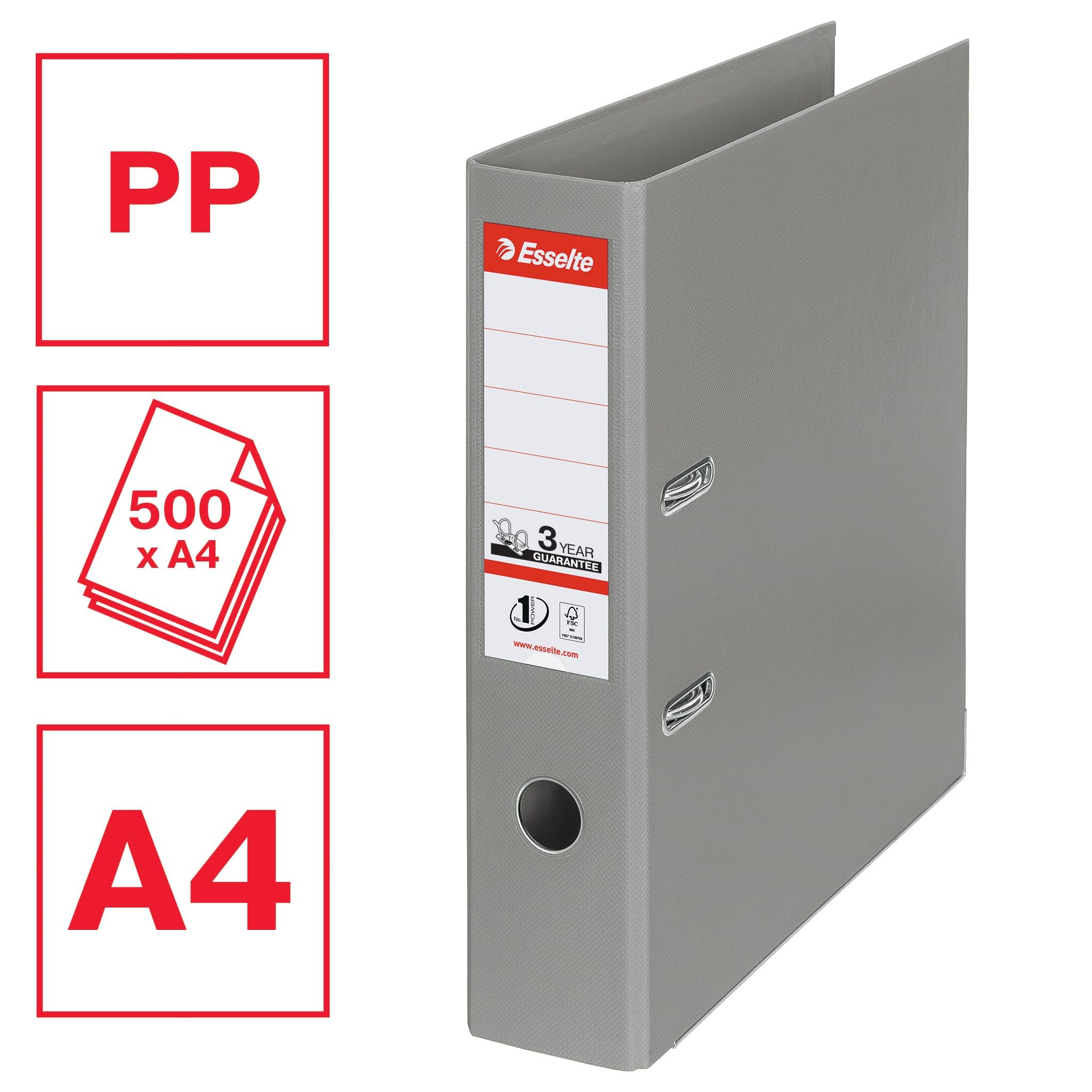 esselte-raccoglitore-a-leva-a4-grigio-500-fogli-pp-fsc image 3