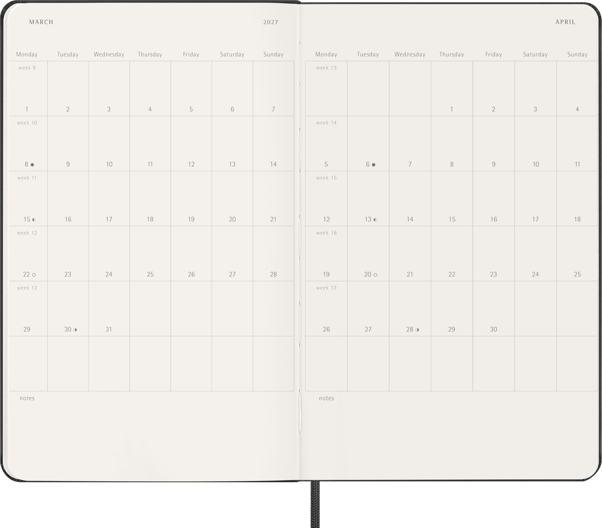moleskine-agenda-settimanale-verticale-2027-large-13x21-cm-nero image 4