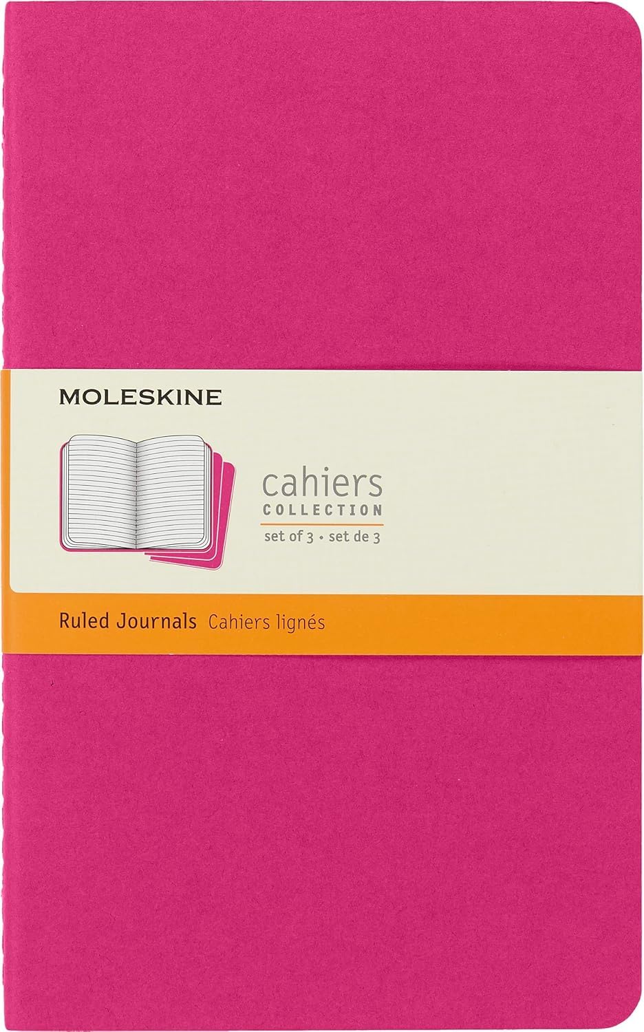 moleskine-cahier-journal-set-3-quaderni-a-righe-large-13x21-cm-rosa image 1