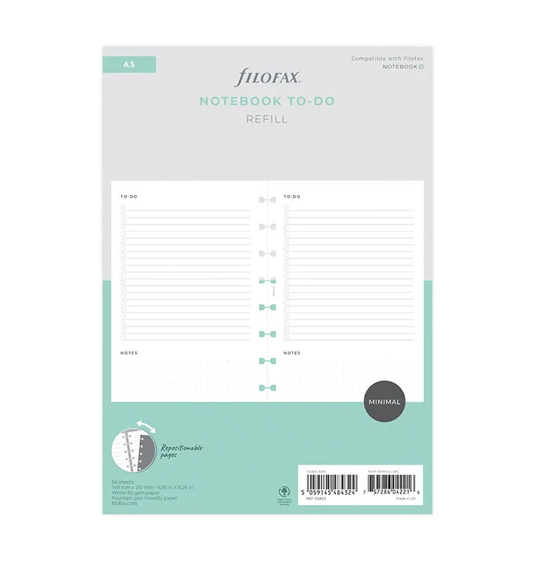 filofax-to-do-notebook-refill-a5-layout-minimal-80-gsm image 1