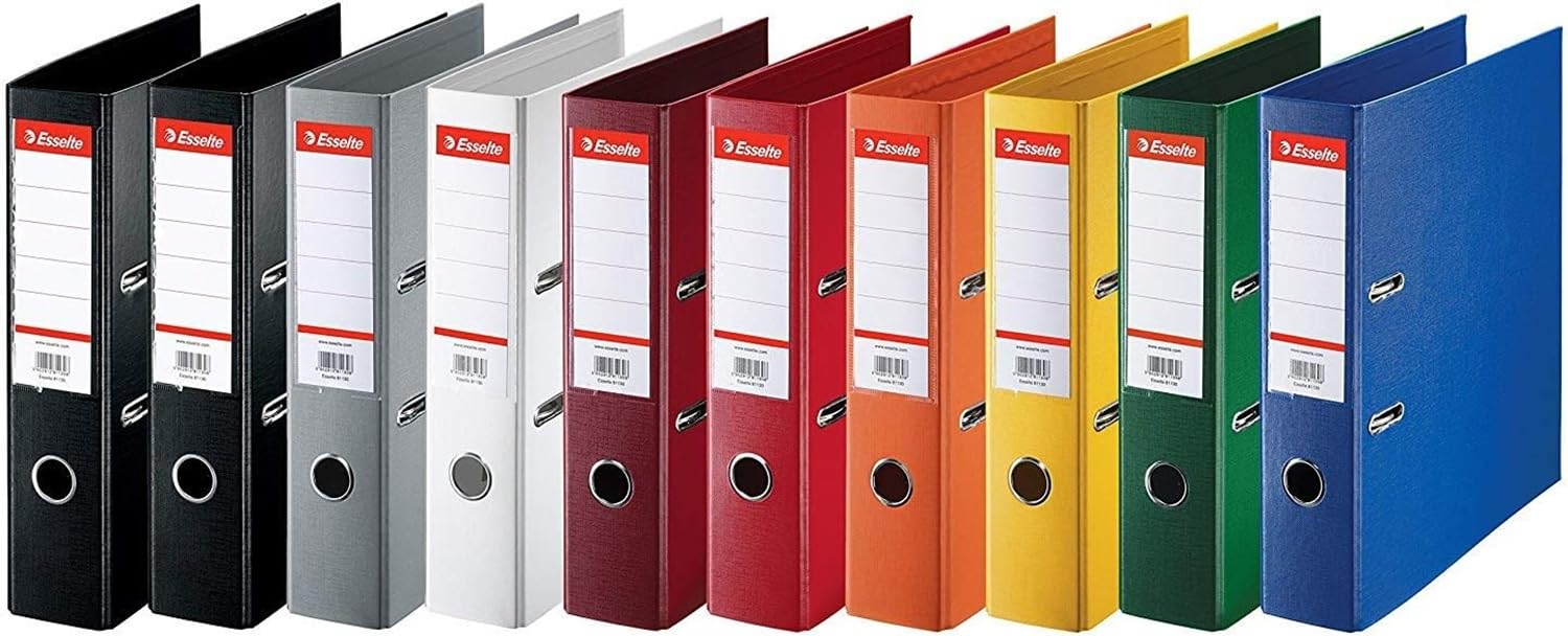 esselte-essentials-raccoglitori-a-leva-a4-dorso-75-mm-550-fogli-10-pezzi-assorti image 1