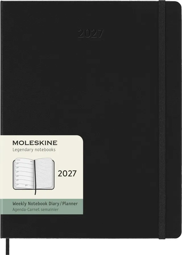 moleskine-agenda-settimanale-2027-12-mesi-xl-19x25-cm-nera image 1