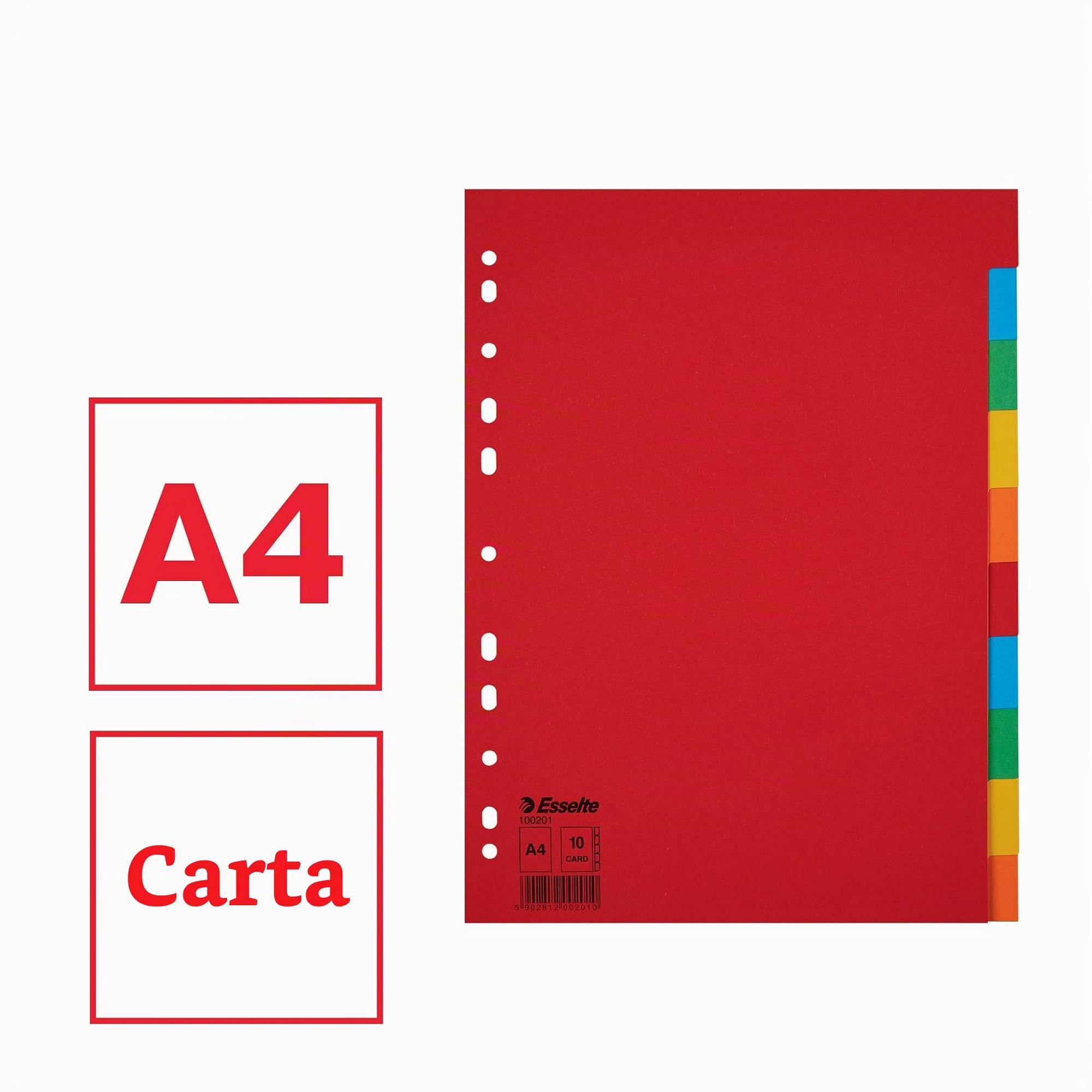 esselte-essentials-intercalari-colorati-a4-10-pezzi-carta-riciclata-160-g-m image 2