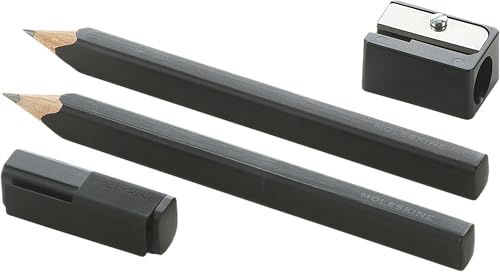 moleskine-set-2-matite-2b-legno-cedro-nero-14-cm-con-temperamatite image 3