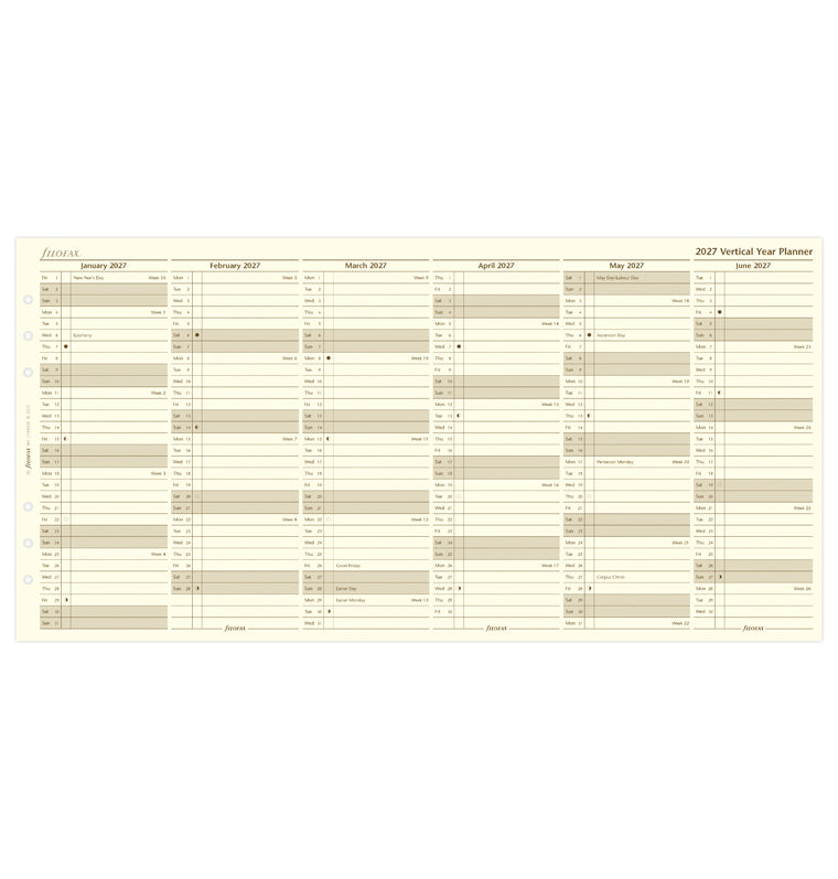 filofax-planner-annuale-verticale-crema-a5-inglese-2027 image 4