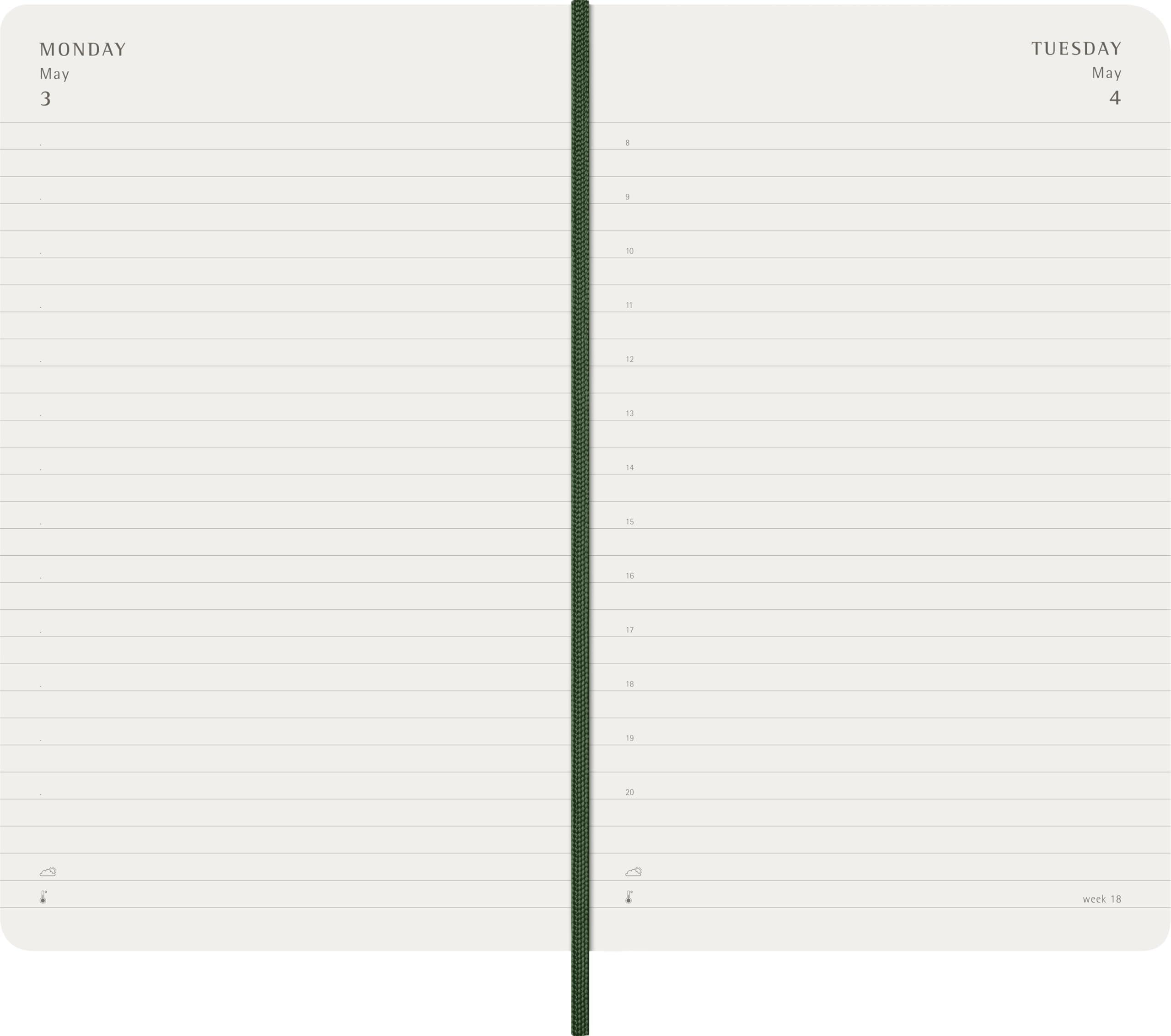 moleskine-agenda-giornaliera-2027-large-13x21-cm-verde-mirto-morbida image 3