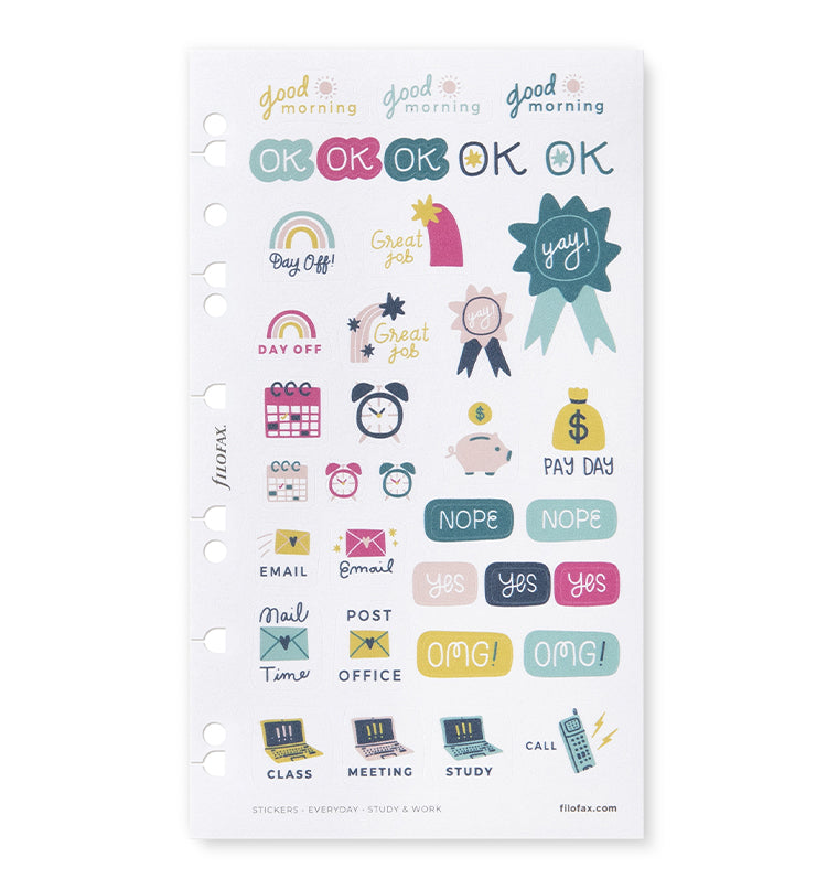 filofax-everyday-study-work-stickers-set-6-fogli-a5 image 2