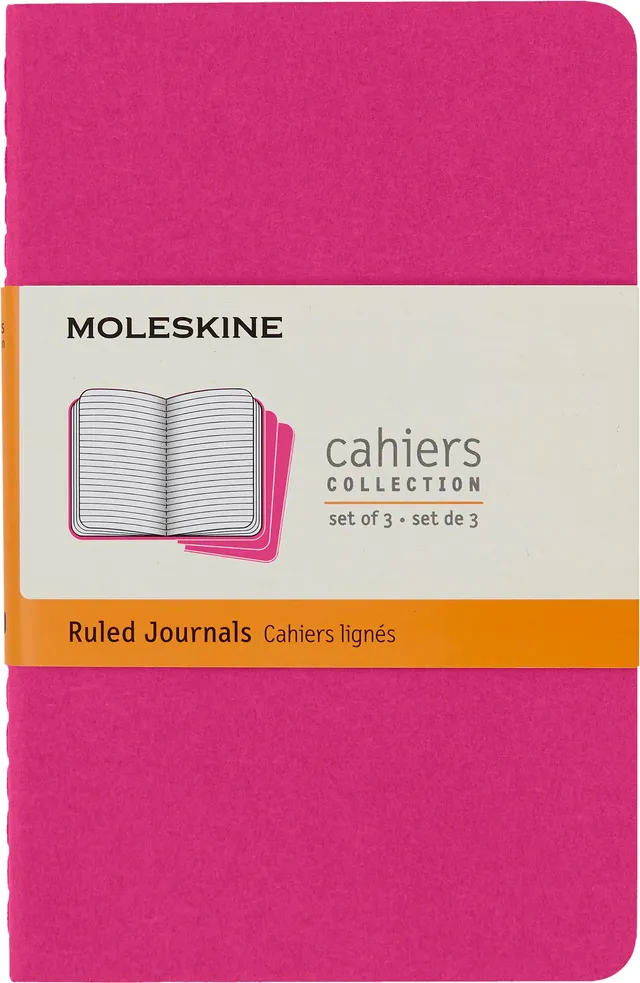 moleskine-cahier-journal-pocket-9x14-rosa-cinetico-pagine-bianche-x3 image 1