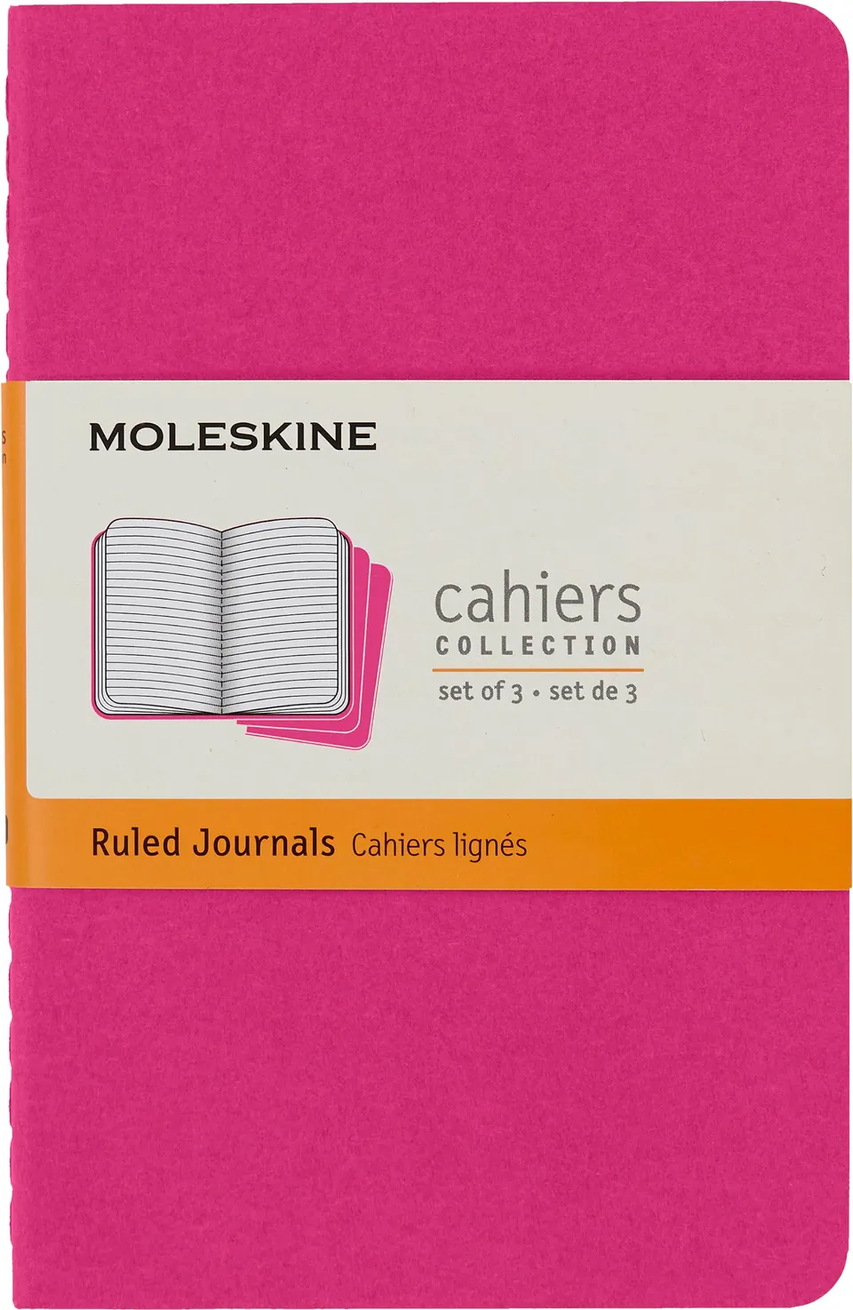 moleskine-cahier-journal-pocket-9x14-rosa-cinetico-pagine-bianche-x3 image 1