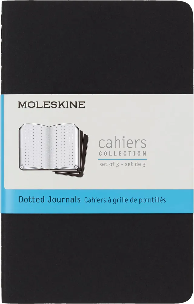 moleskine-cahier-journal-pocket-9-x-14-cm-set-3-quaderni-puntinate-nero-124-pagi image 1