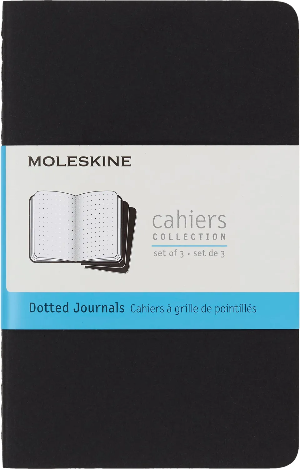 moleskine-cahier-journal-pocket-9-x-14-cm-set-3-quaderni-puntinate-nero-124-pagi image 1
