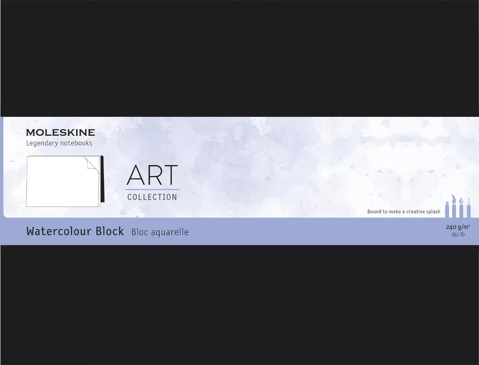 moleskine-blocco-disegno-acquerello-art-pagine-bianche-xl-19x25-cm-nero image 1