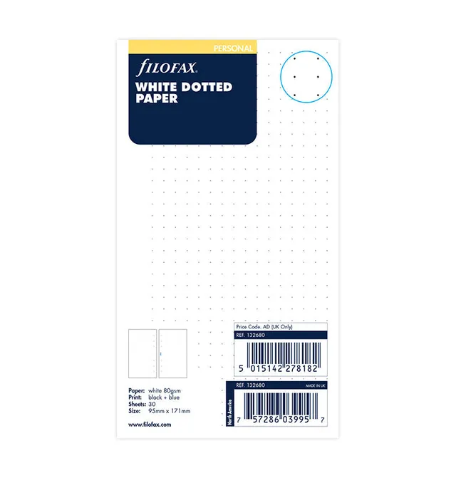 filofax-journal-personal-refill-dotted-fogli-puntinati image 1