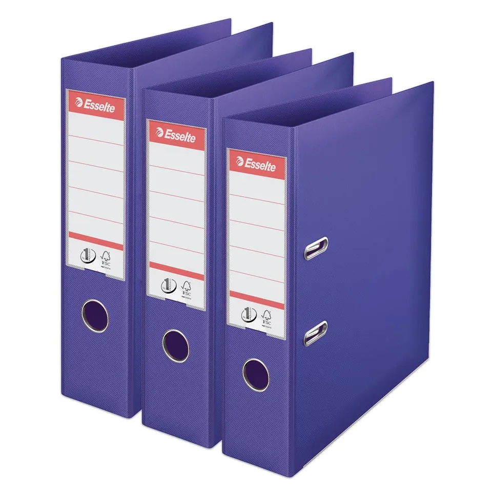 esselte-vivida-624282-raccoglitore-a-leva-a4-dorso-75-mm-viola-3-pezzi image 1