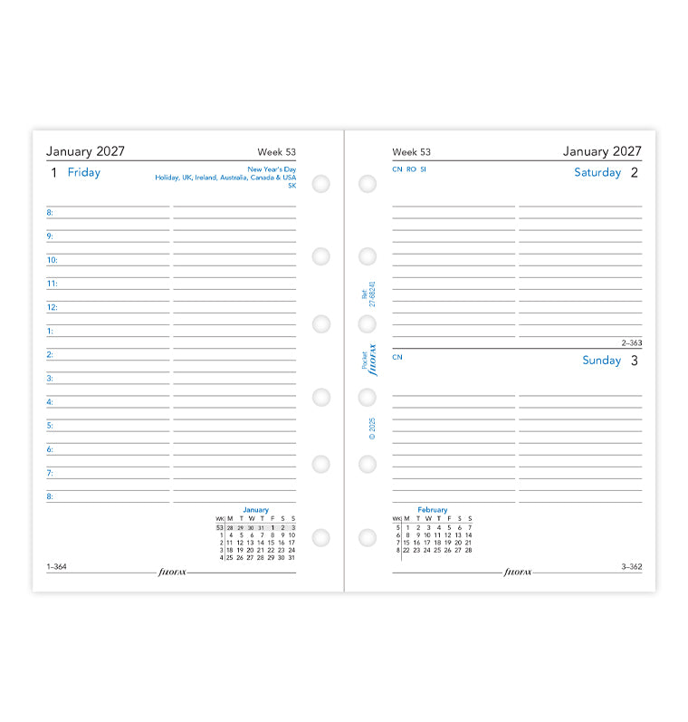 filofax-refill-calendario-1-giorno-per-pagina-pocket-2027-inglese image 4